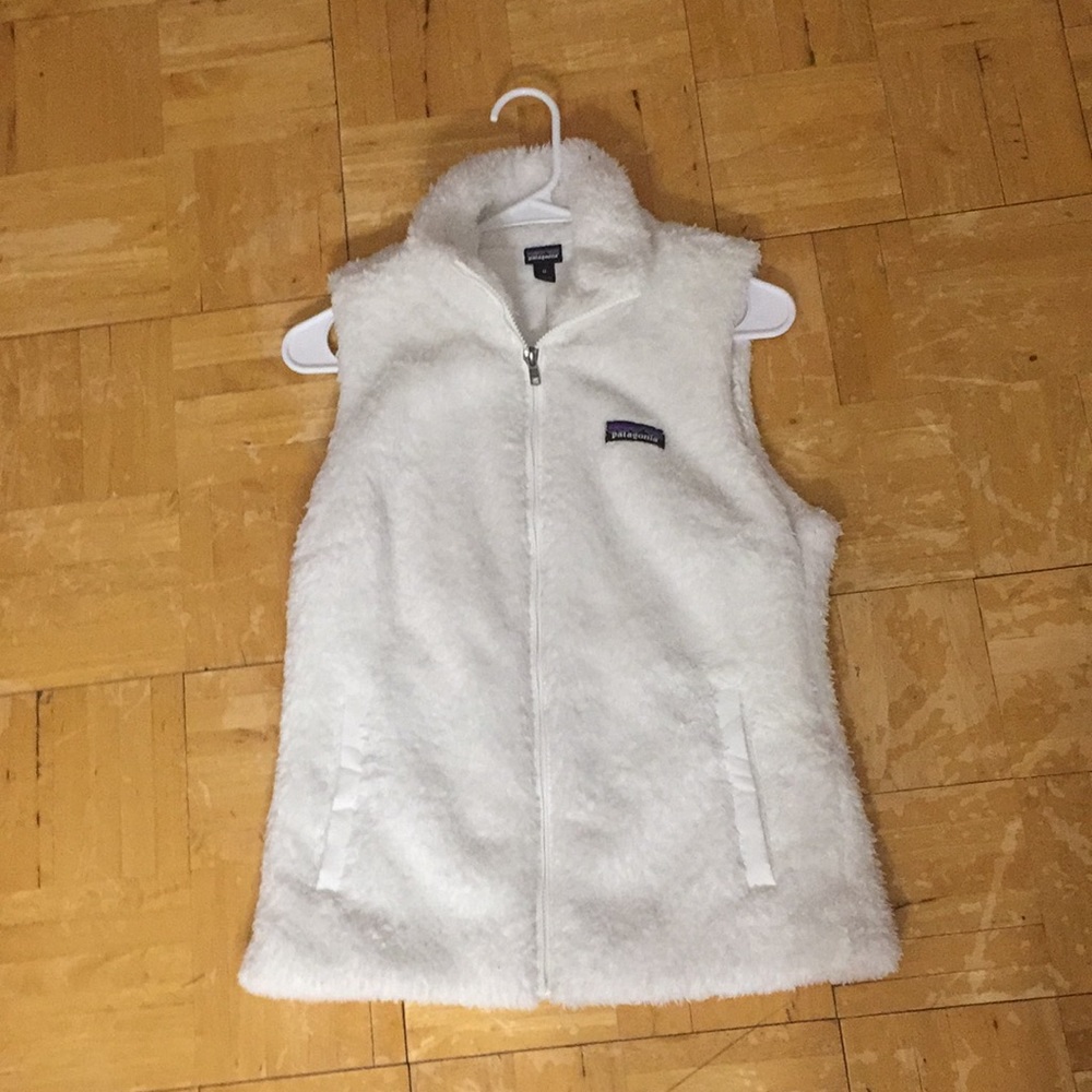 This is a white Patagonia vest